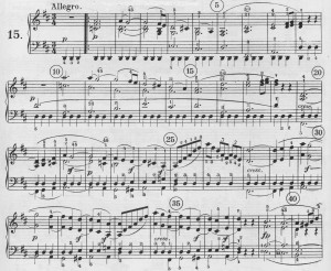 Opening of first movement of Beethoven Sonata, Op. 28