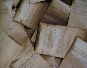 Detail of interior sleeve of Sonatas and interludes vinyl set