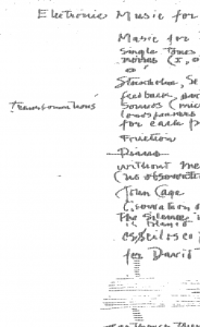 Excerpt from John Cage's "Electronic music for piano"