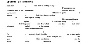 Opening of Cage's Lecture on Nothing