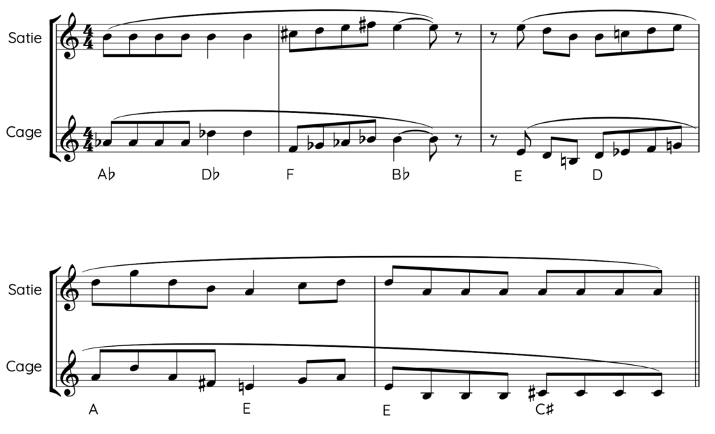 Socrate and Cheap Imitation: third movement, mm. 50–54